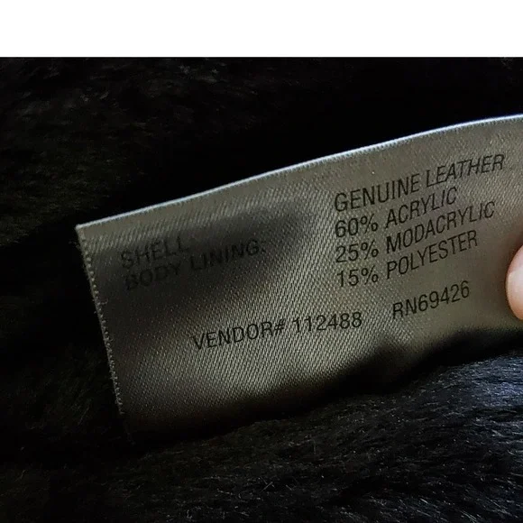 Wilsons Leather Jacket Womens XL Black Faux Fur Lined Hooded Coat Y2K Goth Moto - Picture 9 of 11